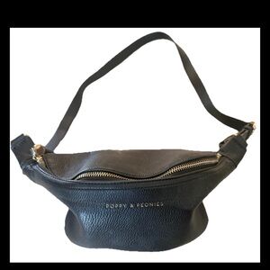 Poppy & Peonies Large Sidekick Black Crossbody Bag